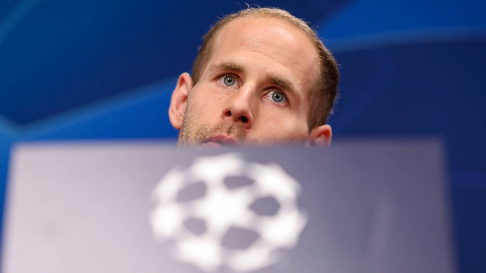 22 October 2019, Saxony, Leipzig: Soccer: Champions League, Groups G, before the 3rd matchday, RB Leipzig - St. Petersburg. Leipzig's goalkeeper Peter Gulacsi speaks at the press conference. Photo: Jan Woitas/dpa-Zentralbild/dpa