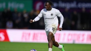 BOREHAMWOOD, ENGLAND - DECEMBER 07: Abdul Abdulmalik of Boreham Wood during the Emirates FA Cup Second Round match between Boreham Wood and Newport County on December 07, 2025 in Borehamwood, England. (Photo by Harry Murphy/Getty Images)