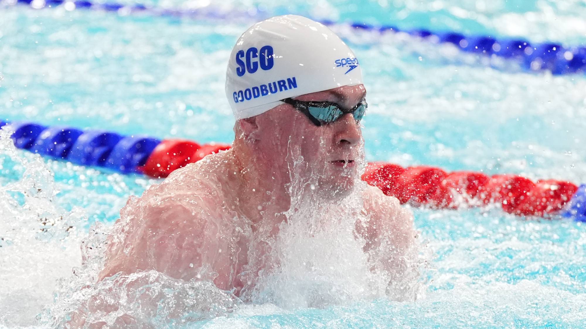 Archie Goodburn of Scotland during for Men's 50m Breaststroke final at the Tollcross International Swimming Centre during day four of the 2026 Commonwealth Games in Glasgow. Picture date: Monday July 27, 2026. (Photo by Andrew Milligan/PA Images via Getty Images)