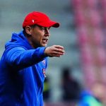 Bódog Tamás, a Nyíregyháza vezetőedzője a labdarúgó Fizz Liga 26. fordulójában játszott Debreceni VSC - Nyíregyháza Spartacus FC mérkőzésen a debreceni Nagyerdei Stadionban 2026. március 14-én.