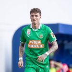 Bendeguz Bolla, player number 77 of SK Rapid, is in action during the UEFA Conference League second qualifying round match between FC Santa Coloma and SK Rapid at Estadi Nacional in Andorra la Vella, Andorra, on July 23, 2026. (Photo by Walter Cunha/NurPhoto)