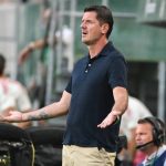 Borbély Balázs, a Ferencváros vezetőedzője a Ferencváros - Real Madrid nemzetközi felkészülési mérkőzésen a Groupama Arénában 2026. augusztus 8-án.