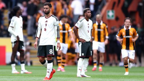 Bruno Fernandes a Hull City és a Manchester United bajnokiján.