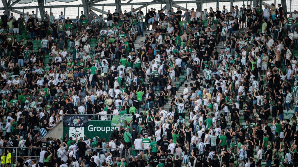 A Ferencváros szurkolói a Real Madrid elleni mérkőzésen.