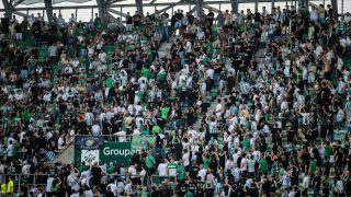 A Ferencváros szurkolói a Real Madrid elleni mérkőzésen.