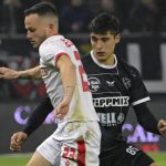 Medgyes Zoltán (balra) és Szakos Bence (jobbra, a Magyar Kupa negyeddöntõjében játszott Budapest Honvéd FC - Diósgyõri VTK mérkõzésen a Bozsik Arénában 2026. március 5-én.