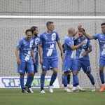 Az MTK játékosainak gólöröme a 3. fordulóban.
