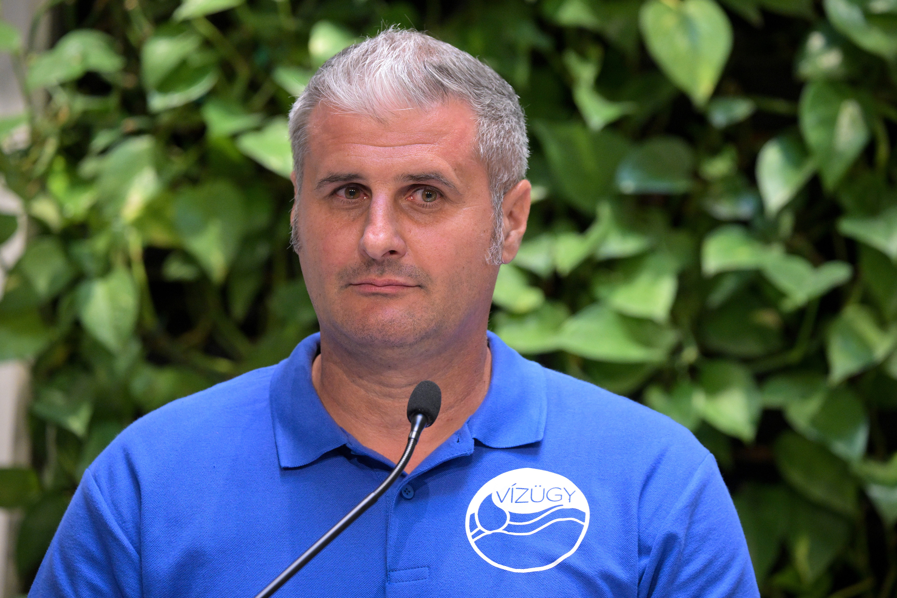 Gacsályi József, az Országos Vízügyi Főigazgatóság műszaki főigazgató-helyettese a Miniszterelnökségen tartott kormányszóvivői tájékoztatón 2026. augusztus 13-án.