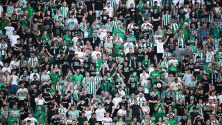 A Ferencváros szurkolói a Ferencváros - Real Madrid nemzetközi felkészülési mérkőzésen a Groupama Arénában 2026. augusztus 8-án.