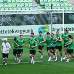 A Ferencváros TC labdarúgócsapatának edzése a Groupama Arénában 2026. július 15-én. A csapat másnap a Vojvodina ellen játszik az Európa-liga selejtezőjének 1. fordulójában.