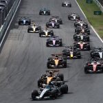 George Russell a Holland Nagydíj sprintfutamának rajtjánál.