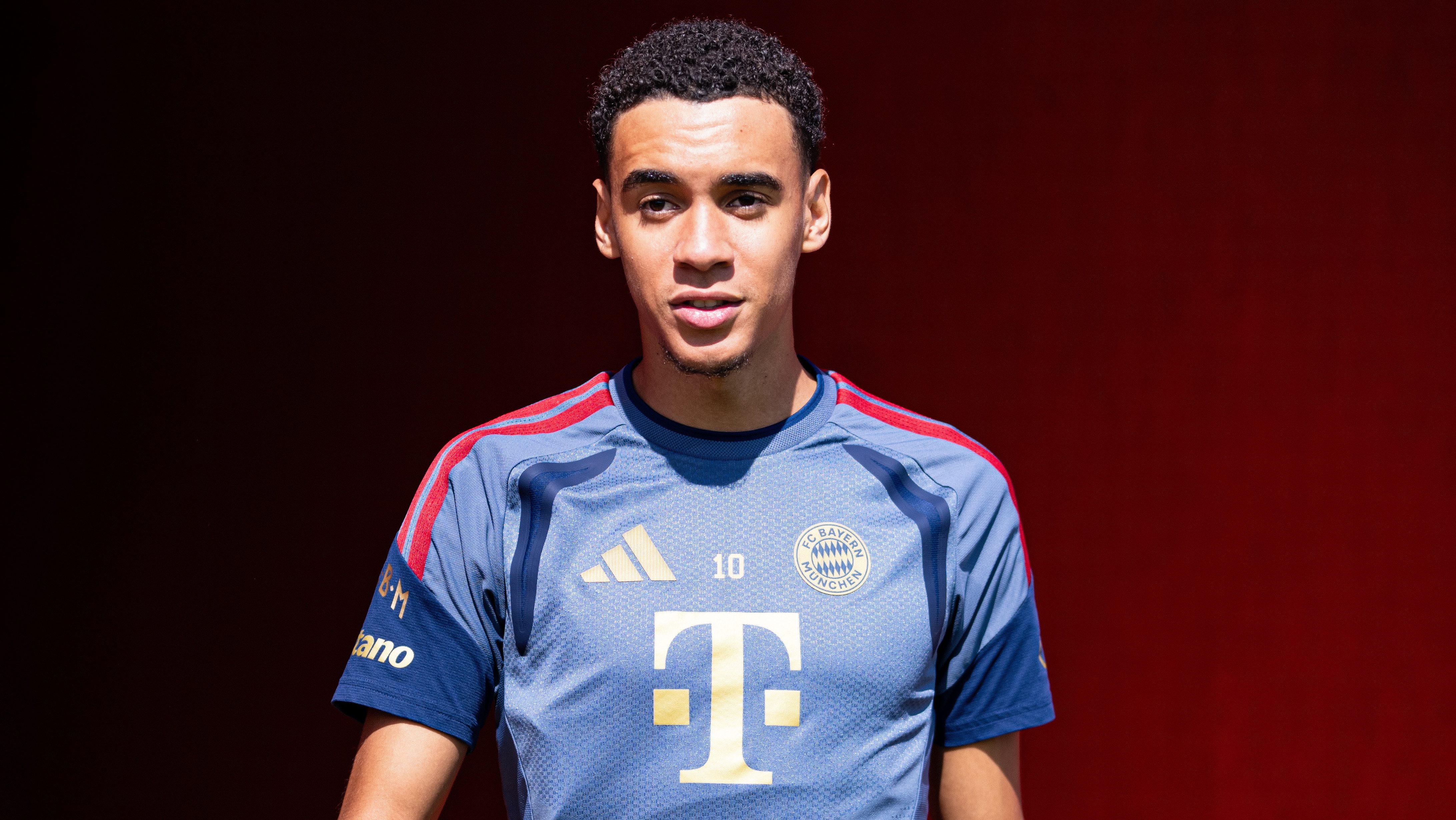 Jamal Musiala a Bayern München edzésén.