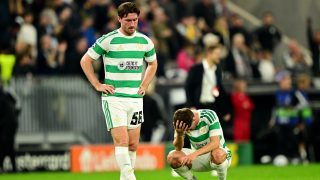 A Celtic játékosai lefújás után.