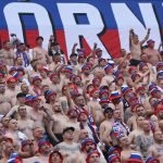 Gornik Zabrze fans after the Polish Cup Final Gornik Zabrze - Rakow Czestochowa at National Stadium in Warsaw, Poland on May 2, 2026. (Photo by Jakub Porzycki/NurPhoto)
