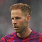 Peter Gulacsi (RB Leipzig) looks on during Matchday 30 1.Bundesliga: Eintracht Frankfurt and RB Leipzig at Deutsche Bank Park, Frankfurt, Germany on April 18 2026. (Photo by Ulrik Pedersen/NurPhoto)