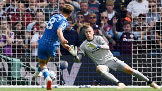 BRIGHTON, ENGLAND - AUGUST 23: Jack Hinshelwood of Brighton and Hove Albion scores his team’s fourth goal during the Premier League 2026/27 match between Brighton & Hove Albion and Aston Villa FC at American Express Stadium on August 23, 2026 in Brighton, England. (Photo by Mike Hewitt/Getty Images)