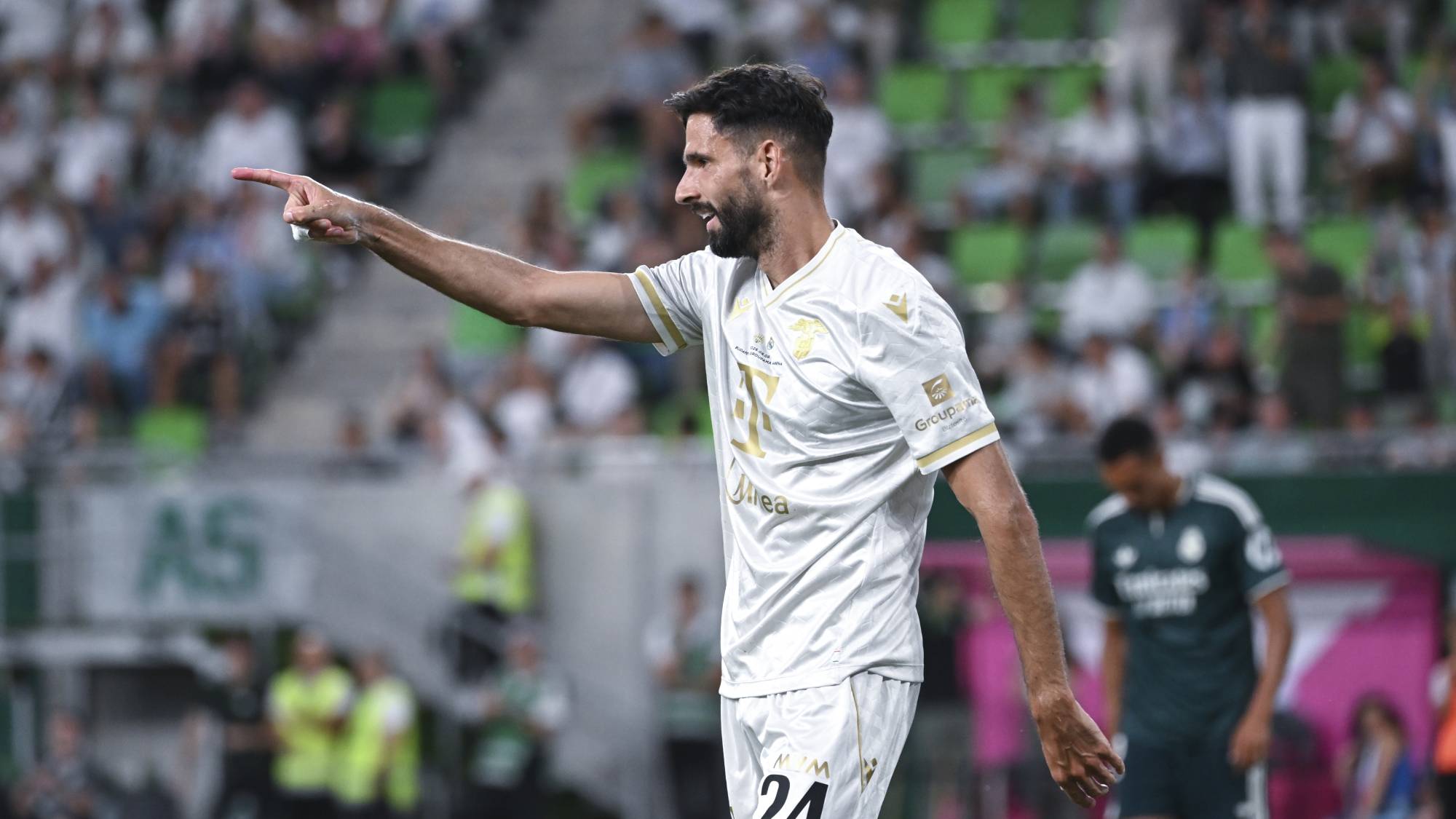 A gólszerző Kenan Kodro, a Ferencváros játékosa a Ferencváros - Real Madrid nemzetközi felkészülési mérkőzésen a Groupama Arénában 2026. augusztus 8-án.