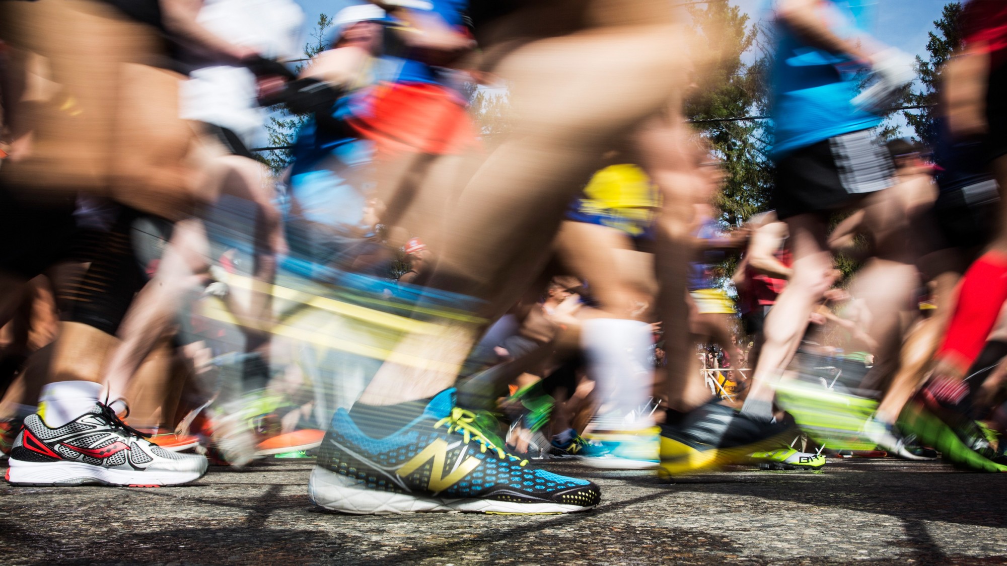 Maratonfutók Bostonban.