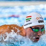 Márton Richárd a férfi 200 méteres pillangóúszás középdöntőjében a párizsi vizes Európa-bajnokságon az olimpiai vizesközpontban 2026. augusztus 14-én.