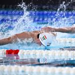 Milák Kristóf a férfi 100 méteres pillangóúszás középdöntőjében a párizsi vizes Európa-bajnokságon az olimpiai vizesközpontban 2026. augusztus 12-én.