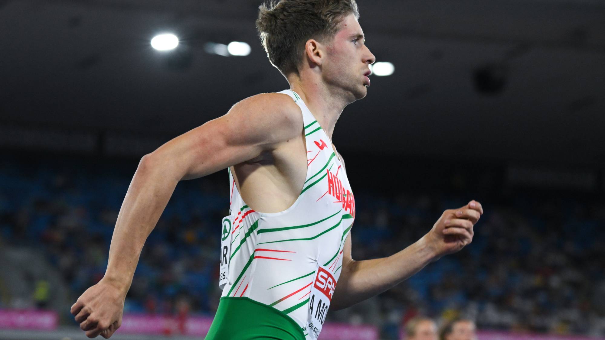 Molnár Attila a férfi 400 méteres síkfutás elődöntőjében a birminghami atlétikai Európa-bajnokságon 2026. augusztus 11-én.