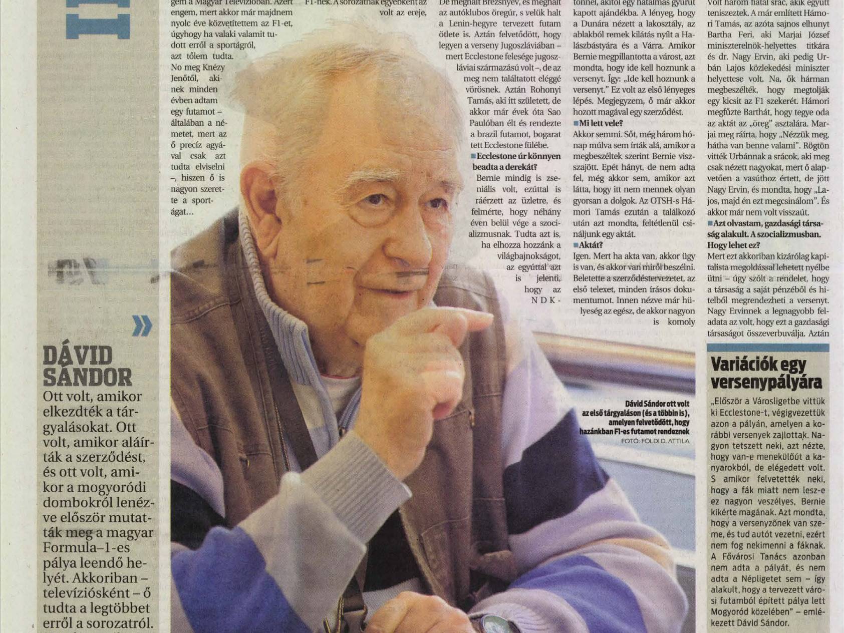 Ecclestone a saját gyermekeként szerette a Hungaroringet – 40 éve rendezték az első Magyar Nagydíjat 1 Nemzeti Sport 2015. július 18.Arcanum Újságok