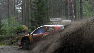 JYVASKYLA, FINLAND - JULY 31: Sebastien Ogier of France and Vincent Landais of France compete with their Toyota Gazoo Racing WRT Toyota GR Yaris Rally1 during Rally Finland, Round 10 of the 2026 FIA World Rally Championship on July 31, 2026 in Jyvaskyla, Finland. (Photo by Massimo Bettiol/Getty Images)