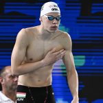 Pápai Olivér a férfi 400 méteres gyorsúszás előfutamában a párizsi vizes Európa-bajnokságon az olimpiai vizesközpontban 2026. augusztus 16-án.