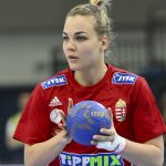 Pásztor Noémi a női kézilabda olimpiai selejtezőtorna 3. fordulójában játszott Magyarország - Japán mérkőzésen a debreceni Főnix Arénában 2024. április 14-én.