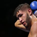 FAIRFAX, VA - OCTOBER 17: Prichard Colon holds the back of his head in a match against Terrel Williams in their super welterweights bout at EagleBank Arena on the campus of George Mason University on October 17, 2015 in Fairfax, Virginia. Patrick Smith/Getty Images/AFP