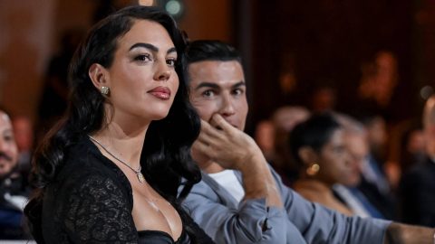 DUBAI, UNITED ARAB EMIRATES - DECEMBER 27: Al-Nassr player Cristiano Ronaldo (2nd L) and Georgina Rodriguez (L) attend the Globe Soccer Dubai Awards 2024 as part of the Dubai International Sports Conference 2024 in Dubai, United Arab Emirates (UAE) on December 27, 2024. Waleed Zein / Anadolu