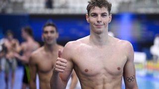 Sárkány Zalán a férfi 1500 méteres gyorsúszás előfutamában a párizsi vizes Európa-bajnokságon az olimpiai vizesközpontban 2026. augusztus 14-én.