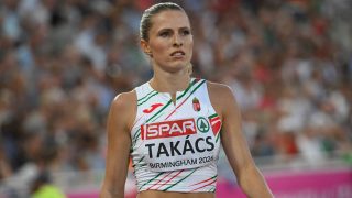 Takács Boglárka a női 200 méteres síkfutás elődöntője után a birminghami atlétikai Európa-bajnokságon 2026. augusztus 12-én.