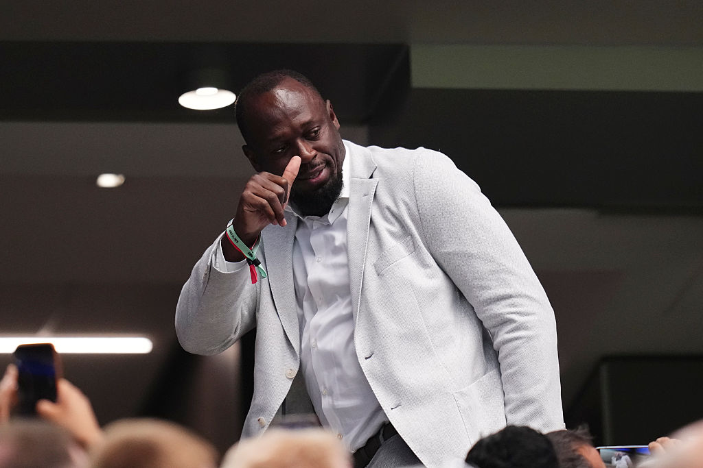 „Zenélt a pályán, sosem játszott szerepet” – 40 éves a világ leggyorsabb embere, Usain Bolt 2 Usain Bolt a 2026-os labdarúgó-világbajnokságon, a francia-spanyol elődöntőn.