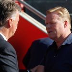 Southampton's Dutch manager Ronald Koeman (R) shakes hands with Manchester United's Dutch manager Louis van Gaal ahead of the English Premier League football match between Southampton and Manchester United at St Mary's Stadium in Southampton, southern England on September 20, 2015. AFP PHOTO / IAN KINGTON RESTRICTED TO EDITORIAL USE. No use with unauthorized audio, video, data, fixture lists, club/league logos or 'live' services. Online in-match use limited to 75 images, no video emulation. No use in betting, games or single club/league/player publications.