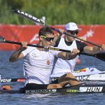 Varga Ádam a kajak-kenu világbajnokság férfi kajak egyes 500 méteres számának középfutamában Poznanban 2026. augusztus 29-én.