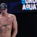 Belgian swimmer Vincent Van Hooydonck pictured before the heats of the men's 50m Freestyle on the sixth day of the European Aquatics Championships in Paris, France on Saturday 15 August 2026. BELGA PHOTO VIRGINIE LEFOUR VIRGINIE LEFOUR / BELGA MAG / Belga via AFP
