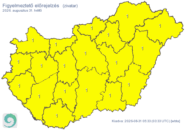 Országos figyelmeztetést adtak ki zivatarveszély miatt 1