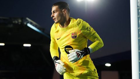 BIRMINGHAM, ENGLAND - JULY 31: Aron Yaakobishvili of FC Barcelona during the pre-season friendly match between Birmingham City and FC Barcelona at St Andrew’s at Knighthead Park on July 31, 2026 in Birmingham, England. (Photo by James Gill - Danehouse/Getty Images)