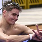 Betlehem Dávid a célba érés után a férfi nyíltvízi úszók 10 kilométeres versenyében a párizsi vizes Európa-bajnokságon 2026. augusztus 4-én. Betlehem Dávid ezüstérmet nyert a versenyen.
