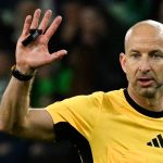 Bognár Tamás játékvezető a labdarúgó MOL Magyar Kupa elődöntőjében játszott Ferencvárosi TC - ETO FC mérkőzésen a Groupama Arénában 2026. április 22-én.