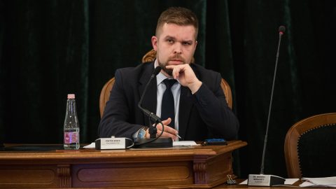 Pintér Bence Győrben a Városházán 2024. október 25-én.