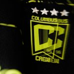 TORONTO, ONTARIO - MARCH 21: Detailed view of the Columbus Crew logo on a jersey displayed inside the dressing room prior to the MLS match between Toronto FC and Columbus Crew at BMO Field on March 21, 2026 in Toronto, Ontario. (Photo by Zach Kelley - Columbus Crew/MLS via Getty Images)
