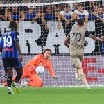 Daniel Maldini in action during the Serie A match between Atalanta BC and Cagliari Calcio at the New Balance Arena in Bergamo, Italy, on September 12, 2026. (Photo by Mairo Cinquetti/NurPhoto)