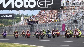 A MotoGP Magyar Nagydíjfutamának mezőnye a gyorsaságimotoros-világbajnokság magyarországi versenyén a balatonfőkajári Balaton Park Circuit versenypályán.