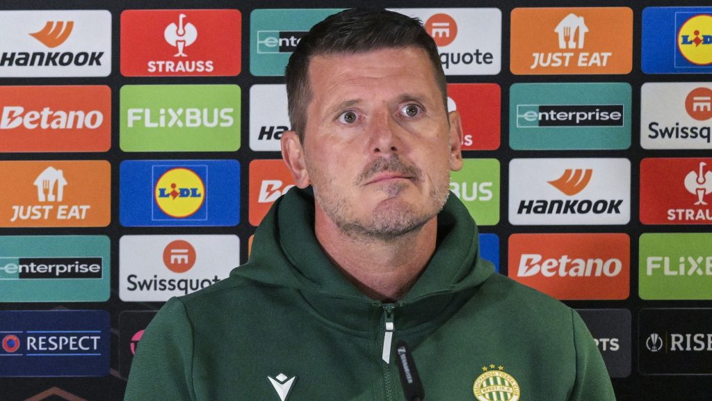Borbély Balázs, a Ferencváros TC vezetőedzője Glasgow-ban.