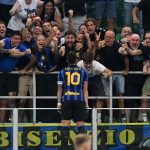 Lautaro Martínez öröme a győztes gólja után.