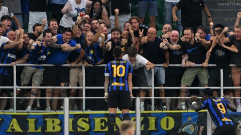 Lautaro Martínez öröme a győztes gólja után.