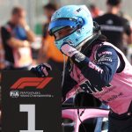 Pierre Gasly ünnepli a pole pozíció megszerzését Monzában.