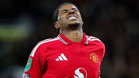 Marcus Rashford a Brighton elleni Ligakupa-meccsen.
